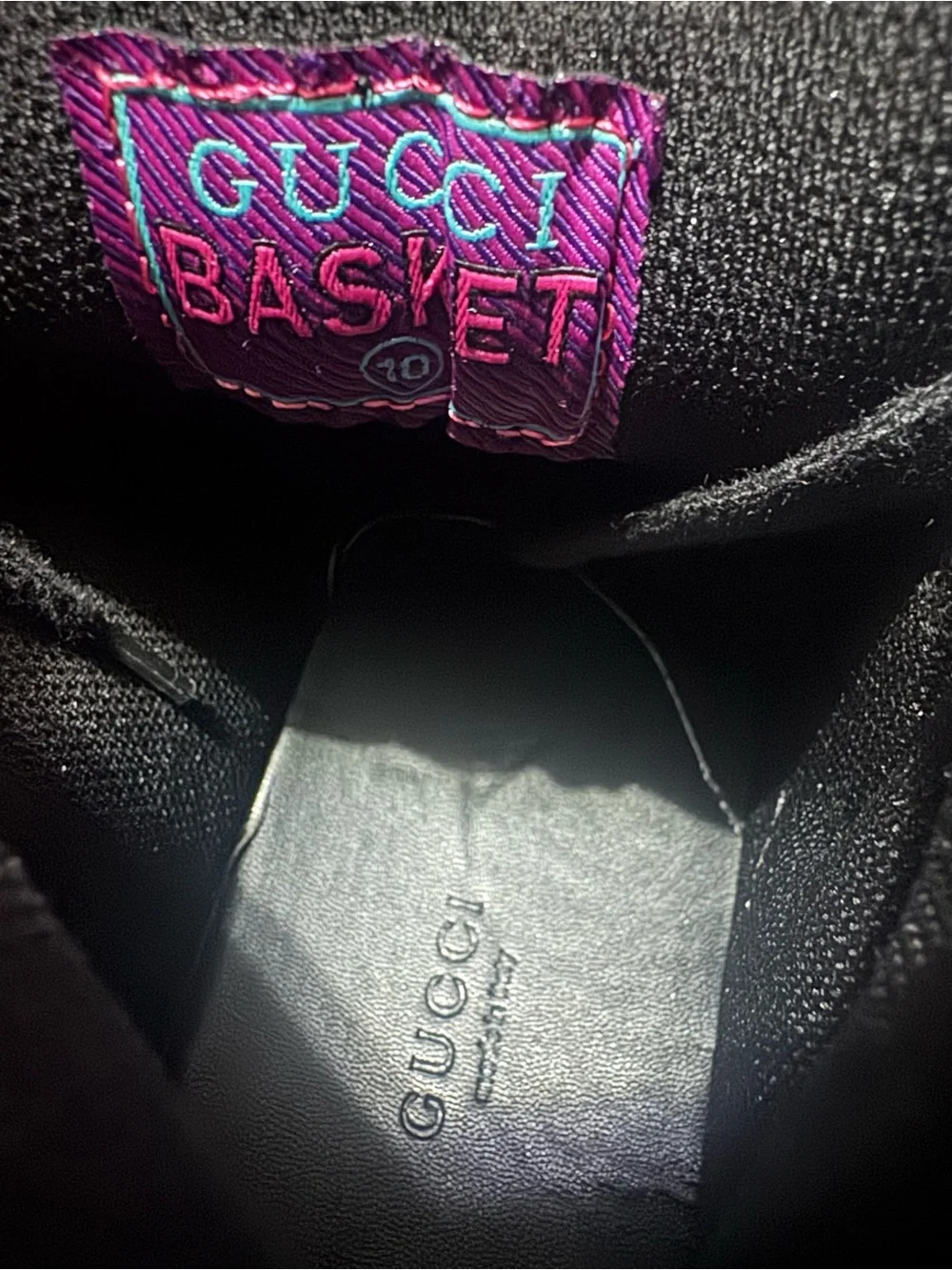 Gucci High-Top Sneakers in Black, Red and Blue
